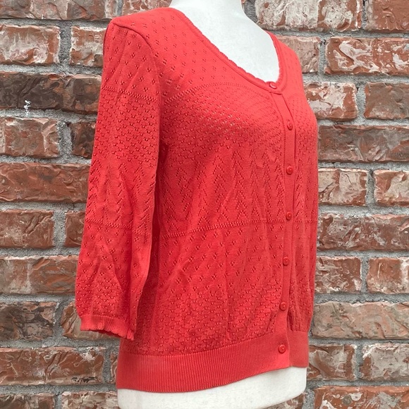 Divided by H&M orange cardigan with scalloped neckline / 8 / Excellent condition - Picture 2 of 6